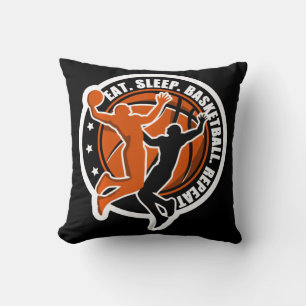 Coussin Hommes Femmes Garçons Filles Mangent Sleep Basketb