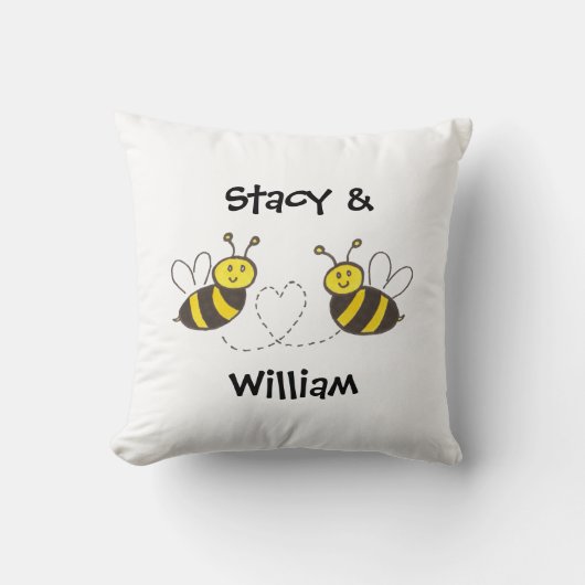Coussin Honey Bees with Heart (Recto)