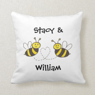 Coussin Honey Bees with Heart