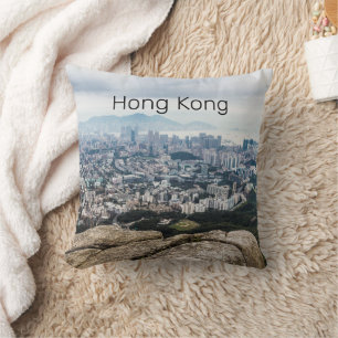 Coussin Hong Kong Lion Rock Hill Skyline Panorama Souvenir