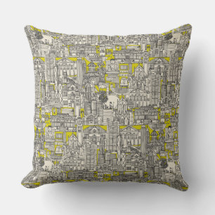 Coussin Hong Kong toile de jouy chartreuse