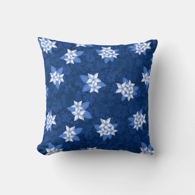 Coussin Honolua Plumeria Hawaiian Tropical Print (Recto)