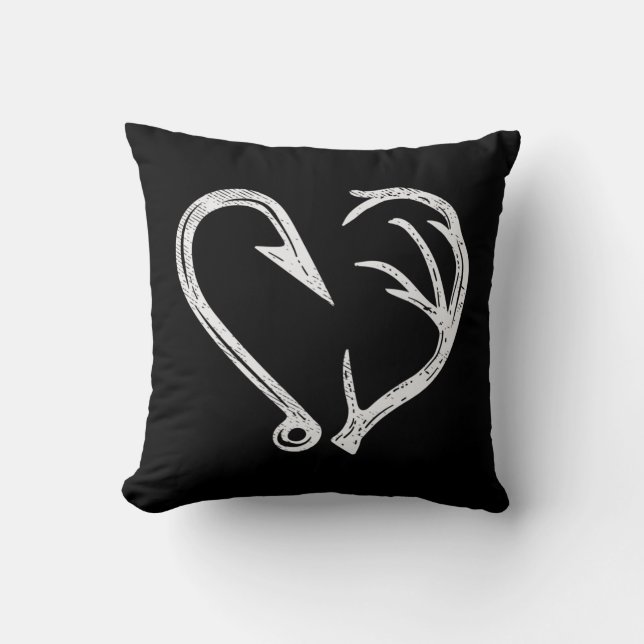 Coussin Hook Antler Coeur Love Pêche Chasse Poisson Deer H (Recto)
