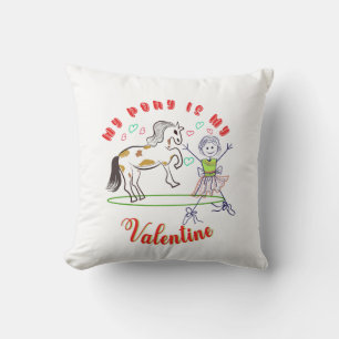 Coussin Hooves de coeur : Mon poney est ma Saint Valentin