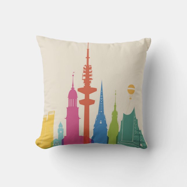 Coussin Horizon de Hambourg Allemagne (Recto)