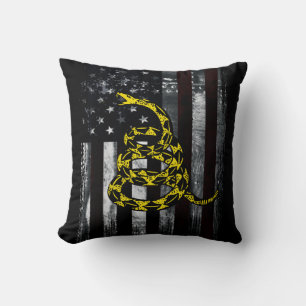 Coussin Horloge drapeau américain industriel et serpent
