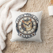 Coussin Horloge Temps Chat Chat Graphique Tee Art - Horlog (Couverture)