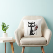 Coussin Horreur de baseball de chat noir Halloween (Chaise)