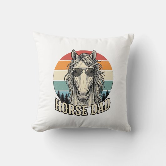 Coussin Horse Dad Vintage Sunset Engraving Vector Design_1 (Recto)