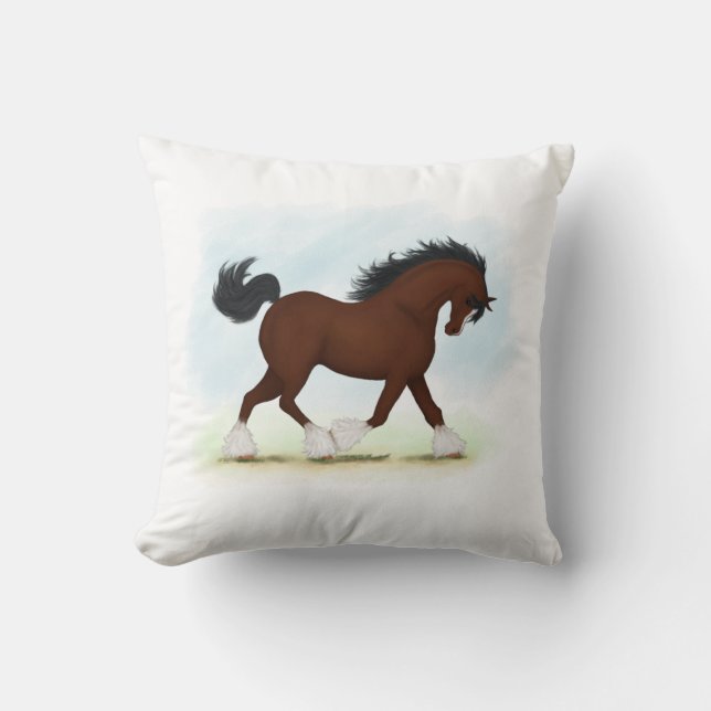 Coussin Horse de Bay Clydesdale (Recto)