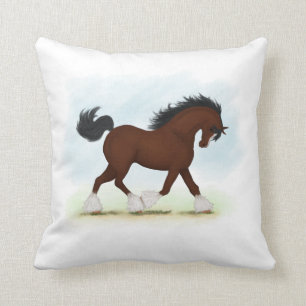 Coussin Horse de Bay Clydesdale
