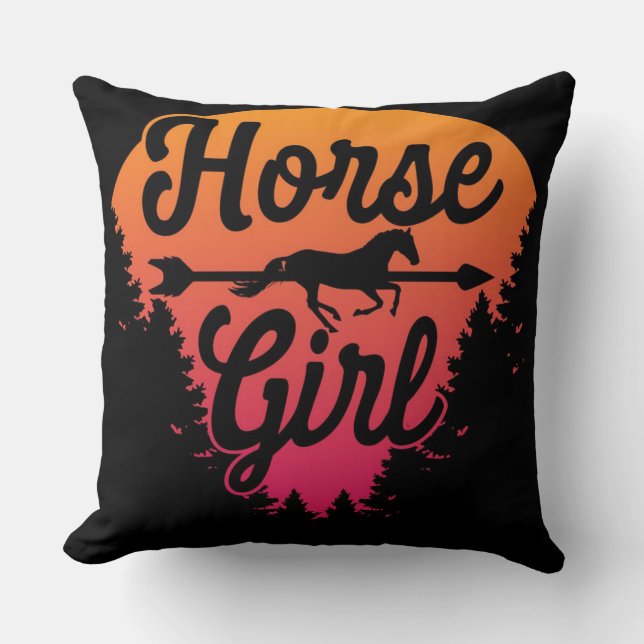 Coussin Horse girl horseback (Recto)