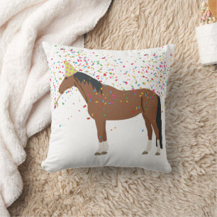 Coussin Horse Partyler Animaux de ferme ayant une fête