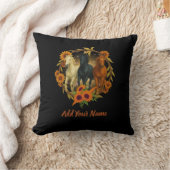 Coussin Horses and Sunflowers Throw Pillow (Couverture)