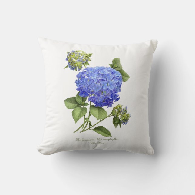 Coussin Hortensias bleus (Recto)