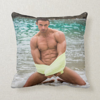 Coussin Hot Guy S'Agenouille Dans L'Eau Sexy Shirless Musc