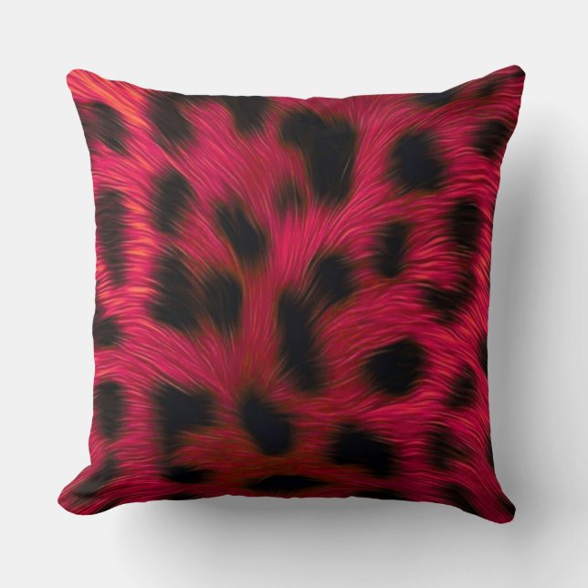 Coussin Hot Pink Leopard Print Faux  (Recto)