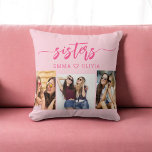 Coussin Hot Pink Sisters 3 Photo Collage Keepsaké cadeau<br><div class="desc">Célébrez la soif avec Hot Pink Sisters 3 Photo Collage Keepsaké Gift Throw Oreiller. Ce coussin personnalisé présente un design rose vif et un collage magnifiquement arrangé de trois photos chères, capturant des moments inoubliables partagés entre soeurs. Conçu avec des matériaux de qualité, il ajoute une touche de design et...</div>