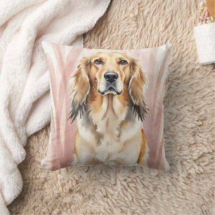 Coussin Hound Afghan Aquarelle Élégante Vague Art