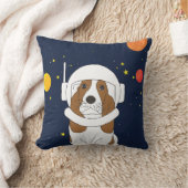 Coussin Hound Dog Astronaut Animal Avec Casque Spatial (Couverture)