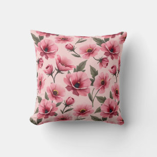 Coussin Housse de couette et taie d'oreiller florale rose 