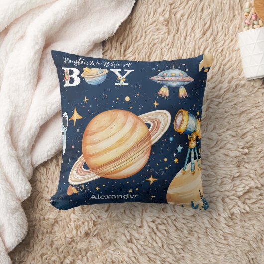 Coussin Houston We Have A Boy Outer Space (Couverture)
