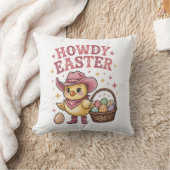 Coussin Howdy Easter Chick Cute Egg Hunt Spring Farm (Couverture)