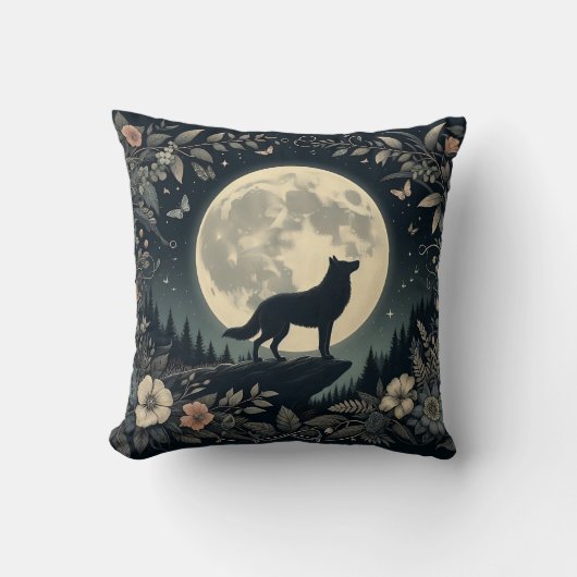 Coussin Howling Wolf Foliage (Recto)