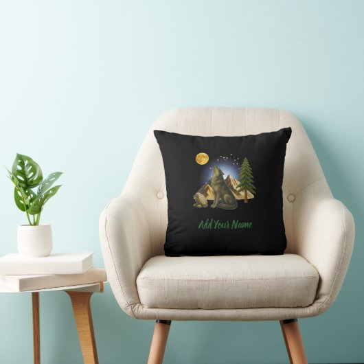 Coussin Howling Wolf Throw Pillow (Chaise)