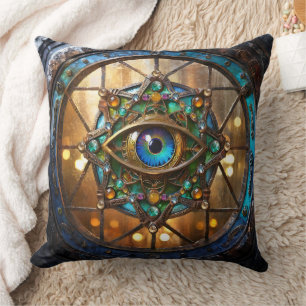 Coussin Hublot rustique de fenêtre de troisième œil