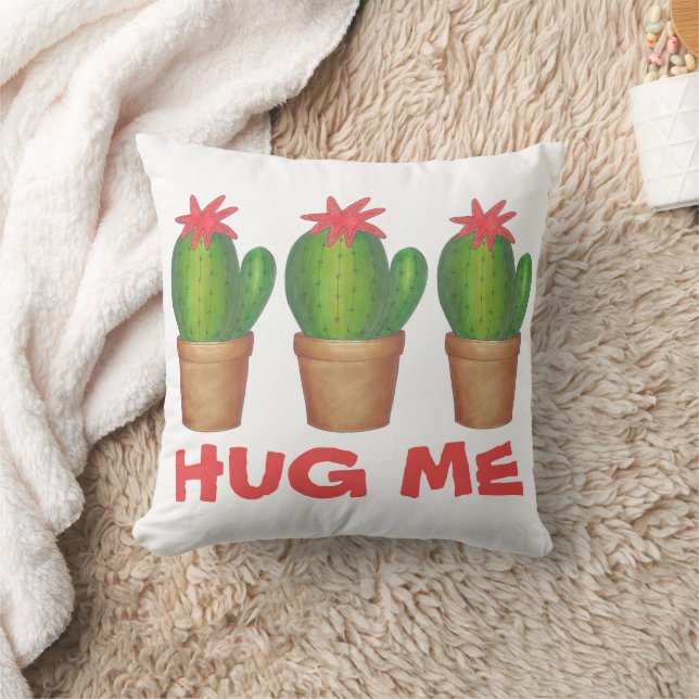 Coussin HUG ME Prickly Green Cactus Cactus Pot Fleur (Couverture)