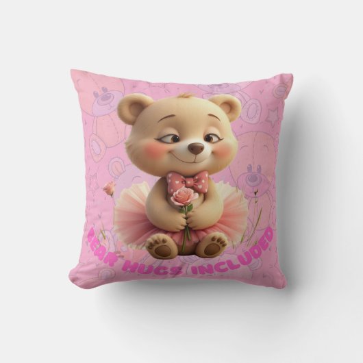 Coussin Hugs d'ours inclus - Ours Tutu Doux (Recto)