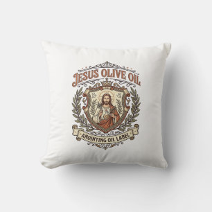 Coussin Huile d'onction d'huile d'olive Jésus Étiquette Hu