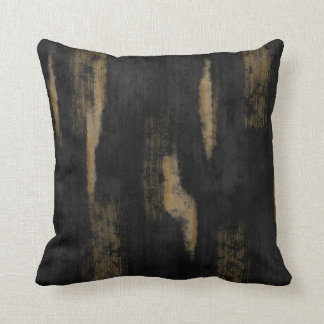 Coussin Huiles douces Abstraites Charbon et or