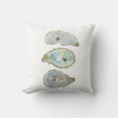 Coussin Huîtres d'aquarelle côtière - Conception verticale (Recto)