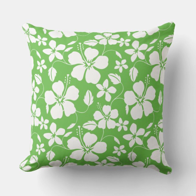 COUSSIN HULA HAÏIENNE (HIBISCUS) LIME (Recto)