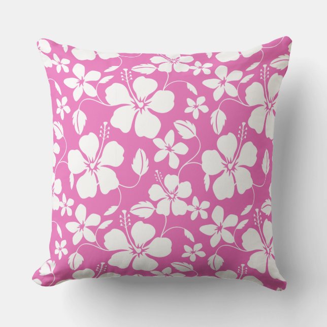 COUSSIN HULA HAÏIENNE (HIBISCUS) ROSE (Recto)