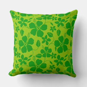 COUSSIN HULA HAWAIEN (HIBISCUS) CITRON VERT
