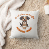 Coussin Humeur du matin : Good Vibes et café - Chien numér (Couverture)