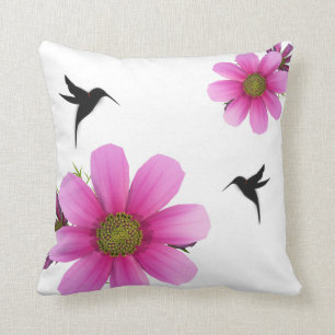 Coussin Humingbird et cosmos