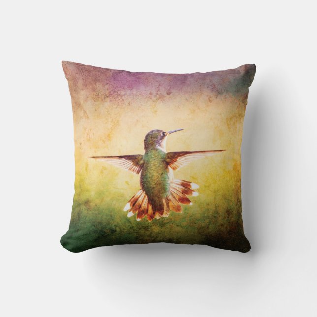 Coussin Hummingbird Nature Throw Pillow (Recto)