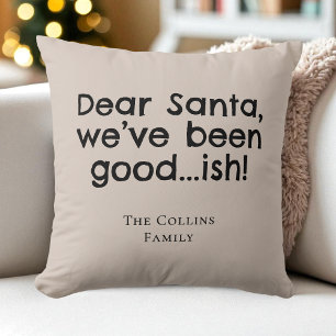 Coussin Humour Brown Cher Père Noël Citation amusante Noël