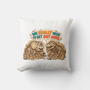 Coussin Humour de fossile de dinosaure amusant