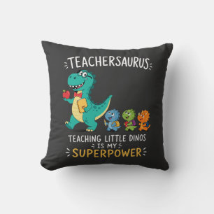 Coussin Humour de professeur Teachersaurus avec de petits