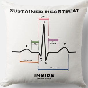 Coussin Humour Électrocardiogramme à coeur soutenu
