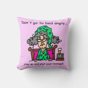 Coussin Humour heure du coucher