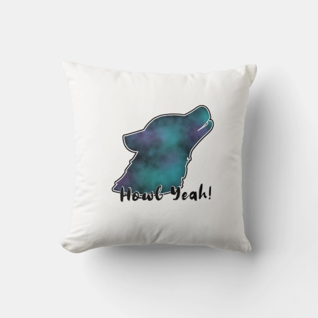 Coussin Hurlement Yeah ! Galaxie spatiale silhouette de lo (Recto)