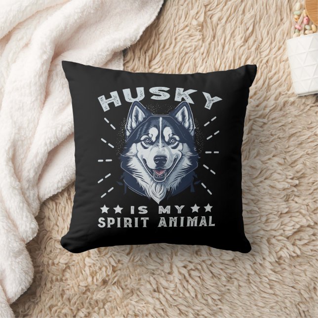 Coussin Husky Est Mon Esprit Animal Majestic Husky Chien (Couverture)