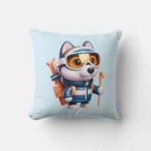 Coussin Husky le Skieur Aventureux (Recto)