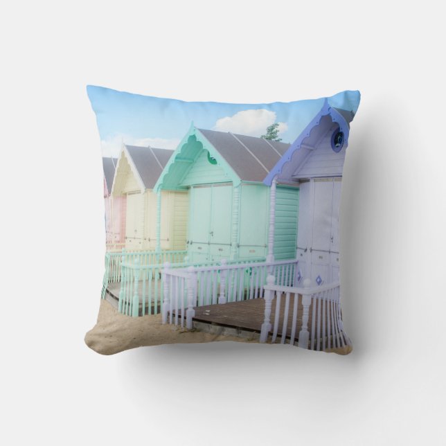 Coussin Huttes de plage d'île de Mersea (Recto)
